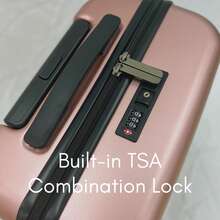 JLY 3-Piece Luggage Set Hard Shell Suitcases ABS+PC, Spinner Wheels, TSA Lock, Lightweight Travel Set - Rose Gold - View 6