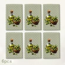 2pcs Green Olive Pattern Kitchen Towels, 6/8pcs Plant Print Dish Cloths, Super Absorbent Microfiber, Machine Washable, Holiday Gift And Cleaning Supplies Decor, Suitable For Holiday Decoration, Cooking, Baking, Housewarming Gift And Cleaning Supplies, Suitable For Kitchen, Bathroom, Toilet - Multicolor - View 13