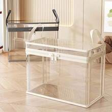 Large Thick Transparent Plastic Storage Box, 180° Hinge Lid, Snap-Lock Storage Container, Suitable For Clothes, Books, Office Supplies And Underbed Storage, Heavy-Duty Stackable Container, No Tools Required, Easy-Open Lid - Multicolor - View 2