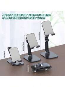 1pc Desktop Phone Stand, Portable, Height Adjustable & Foldable, Universal For Phone And Tablet - A - View 6