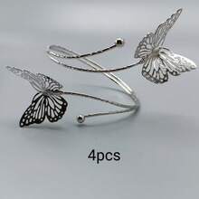 1pc Luxury Metalloc Butterfly & Flower Window Curtain Clip - Silver - View 14
