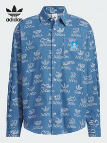 Adidas/Adidas Authentic 三葉草男款寬鬆版型滿版印花時尚襯衫 JN1662 - JN1662 - 查看 1