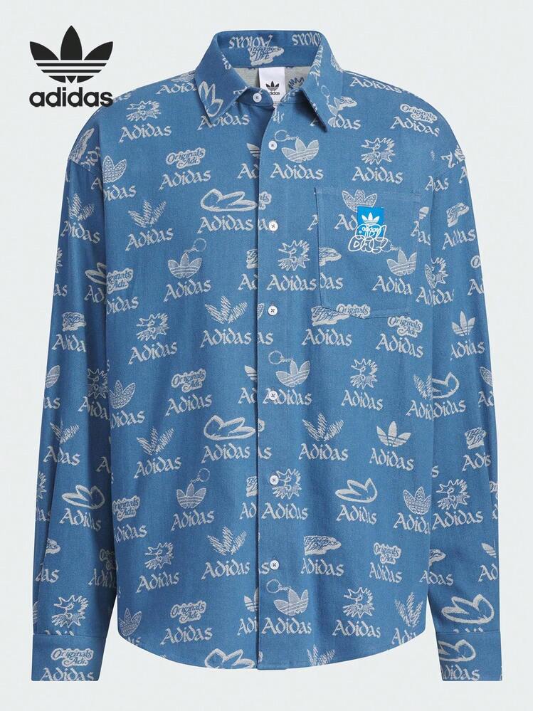 Adidas/Adidas Authentic Trefoil Men's Loose Fit All-Over Print Fashion Shirt JN1662 - JN1662 - View 1
