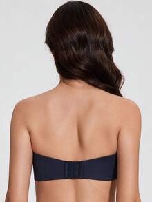 MELENECA Women's Strapless Bra For Large Bust Minimizer Unlined Bandeau With Underwire - Navy Blue - View 3