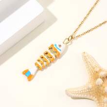 Collar con colgante de vida marina estilo bohemio de verano para mujer, joyería ligera de cuentas para playa, fiesta en la playa y uso diario, regalo - Multicolor - Ver 17