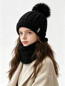 Autumn/Winter Thickened Velvet Hat, Warm Ear Protection Scarf, Outdoor Travel Set - Multicolor - View 3