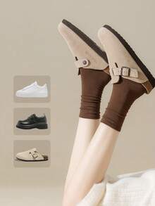1/5/10 Pasang Kaos Kaki Minimalis Netral Musim Gugur yang Dapat Ditumpuk, Kaos Kaki Longgar Serbaguna untuk Pelajar, Kembali ke Sekolah - MultiWarna - View 5