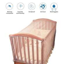 Mosquitera para cuna de bebé, cubierta antimosquitos de verano para bebé, universal, plegable, transpirable, 135x60x90CM - Blanco - Ver 5
