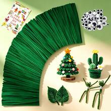 [131pcs Handmade Set]100pcs Solid Color Pipe Cleaners + 30pcs Googly Eyes + 1 DIY Tutorial Book, Soft Chenille Stems, Suitable For Handmade Flowers, Holiday Decorations, Home Desktop Decor, Seasonal Party And Holiday Gift DIY Craft Materials - Pipe Cleaner Set - View 17