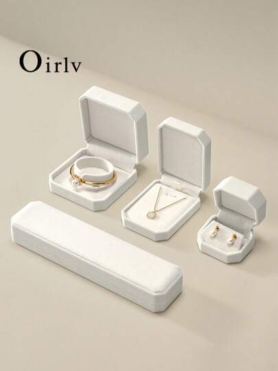 Oirlv Velvet Ring Box Wedding Jewelry Box Earring Bracelet Necklace Box Gift Jewelry Organizer Ring Box For Engagement Proposal
