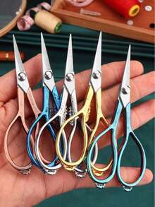 1pc Embroidery Scissors, Stainless Steel Small Scissors, Yarn Scissors, DIY Embroidery, Crafts, Sewing, Art Creation And Daily Use Tools - Multicolor - View 1