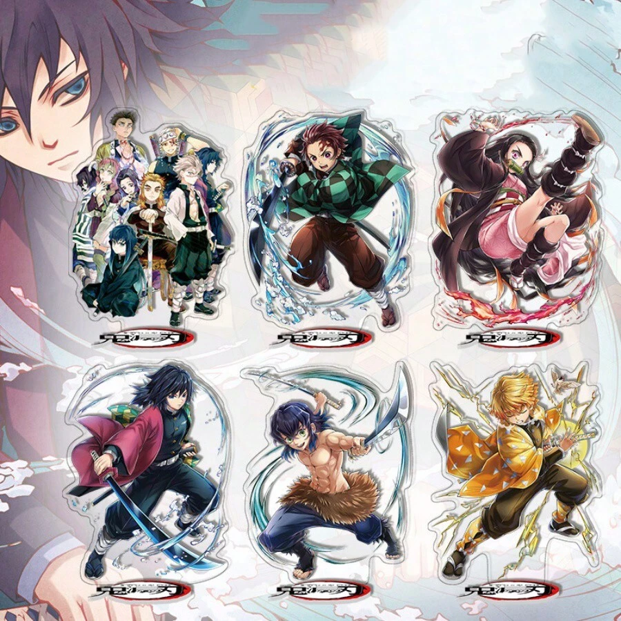 KIMETSU NO YAIBA 1 Set Isi 6 Standee Karakter Besar, Pengerjaan yang Indah dan Desain Modis, Bahan Akrilik Dua Lapis Transparan dan Tembus Cahaya (Tebal 4mm, Tahan Lama dan Anti Pecah), Cocok Sebagai Dekorasi Meja atau Hadiah yang Berkesan untuk Penggemar Anime - MultiWarna - View 1