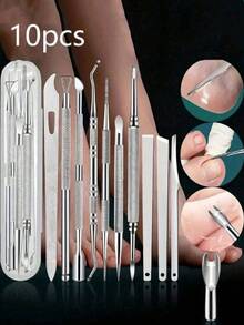 5/7/10pcs Professional Stainless Steel Nail & Foot Care Kit, Premium PedicureTools Set With Portable Travel Case, All-In-One Foot Care Solution For Home,Salon And Travel, Perfect Gift For Christmas And Other Occasions - Multiple Styles - View 1