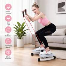 Adjustable Waist Twisting Board & 330LBS Capacity Ab Trainer, Silent Home Gym Equipment For Core/Waist Exercise, Unisex Fitness Twist Machines - Grey - View 5
