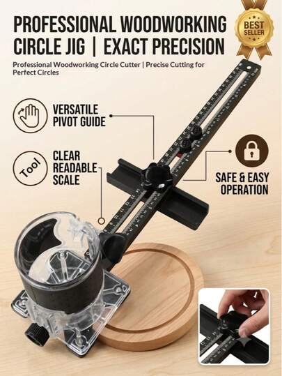 3/2/1pc, Multi-Function 4-In-1 Woodworking Milling Machine Clamp, Precision Woodworking Auxiliary Circular Hole Milling Cutter Clamp, Heavy-Duty 4-In-1 Milling Slotting Bracket - With Adjustable Slot Bracket, Precise Size Cutting, Suitable For Wood Trimming, Carving, Veneering, Milling And Woodworking Crafts. Adjustable Woodworking Slotting Tool, Multi-Function Heavy-Duty Milling Work Tool, Wood Trimming Men's Tool.
