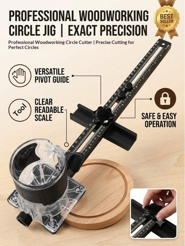 3/2/1pc, Multi-Function 4-In-1 Woodworking Milling Machine Clamp, Precision Woodworking Auxiliary Circular Hole Milling Cutter Clamp, Heavy-Duty 4-In-1 Milling Slotting Bracket - With Adjustable Slot Bracket, Precise Size Cutting, Suitable For Wood Trimming, Carving, Veneering, Milling And Woodworking Crafts. Adjustable Woodworking Slotting Tool, Multi-Function Heavy-Duty Milling Work Tool, Wood Trimming Men's Tool.