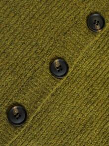 Nicenter Women's Fall‑Winter Cozy Wool Blend Ribbed Knit Crew Neck Button Front Relaxed Cropped Cardigan Sweater Tops Fall‑Winter Clothes For Women - Army Green - View 4
