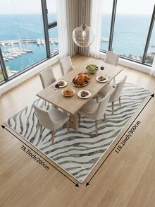 1pc Modern Minimalist Gray Striped Pattern Living Room Rug, Suitable For Bedroom, Dining Room, Office, Home Decor And Doormat, Applicable For Multiple Scenes Such As Music Festivals, Wedding Venues And Daily Home Use - Grey - View 13