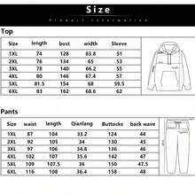 Set de 2 piezas Chaqueta con capucha y pantalón de chándal con estampado digital para hombres de talla grande, ajuste regular, primavera/otoño - Café integral - Ver 8