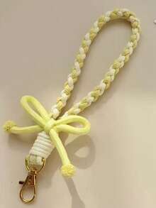 1pc Striped Bow Keychain Candy Color Phone Wrist Strap 2-In-1, Girly Pendant Accessory Wrist Short Rope Hand Strap Keychain Outdoor Travel Anti-Loss, Graduation Season Gift, Smartphone Wrist Strap, Strap, Short Wrist Strap Bag Hanging Chain Universal, Doll Plush Backpack Water Bottle Hanging Rope Anti-Loss Rope Beaded Hanging Rope Car Key Pendant - Multicolor - View 4