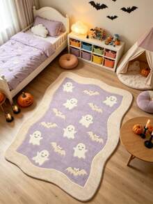 1pc Halloween Purple Ghost Alien Shaped Doormat, Living Room Rug, Carpet, Area Rug, Large Rug, Floor Mat, Halloween Carpet - Multicolor - View 5