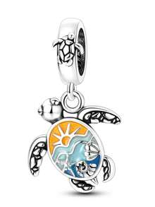 Silver Plated Animal Letter Charms,Rabbit Elephant Turtle Butterfly Horse Beads Pendant,Spring Holiday DIY Jewelry Gift Fits Bracelet Necklace - Multicolor - View 17