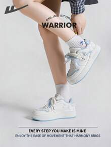 Warrior Women's Board ShoesSpring And SummerComfortable Modest Style Casual Yet Sleek Sneakers Applicable Throughout The Year Wear-Resisting All-Day Wear Training Sneakers Running Shoes - Beige/Light Blue - View 6