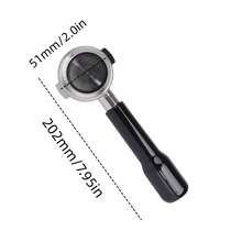 1pc 51mm 2 Ears Stainless Steel Bottomless Naked Portafilter, Professional Espresso Replacement Handle Compatible With EC200, EC221, EC0310, EC0311, EC330 Coffee Machines - Multicolor - View 10