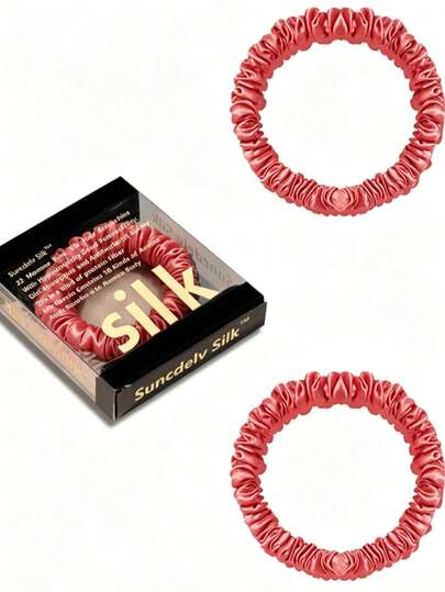 1/2/3/4pcs 100% Pure Mulberry Silk Hair Scrunchies, 2026 Summer Hot Women's Hair Accessories, Smooth Soft Solid Color Hair Bands, Breathable Hair Protection