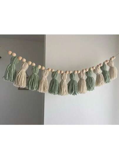1pc Handmade Bohemian Gradient Tassel, Colorful Tassel Decor Banner, Wall Decoration, Home Decor, Room Decor, Bohemian Style Tassel Decor, Classroom, Holiday Decor, Christmas, Back To School, Halloween, Wedding