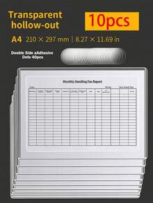 2/3/5/10pcs (With Adhesive) Hollow Transparent Acrylic Schedule Planner Display Stand & To-Do List Frame, A4 Reusable Dry-Erase Chore Chart Holder, Aesthetic Desktop Decor, Suitable For Room Decoration & School Locker Organization - Multiple Specifications - View 17