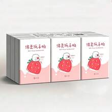 1/3/6/9/18 Packs Cartoon Large Size Pattern Handkerchief Tissues,Red Strawberry 3-Ply 8-Sheet Handkerchief Tissues, Portable Small Pack Tissues, Handkerchief Tissues, Student Pocket Tissues Back-To-School Essentials - Multicolor - View 6