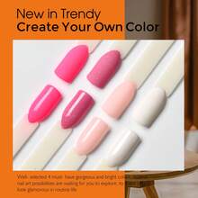 NOCIS Dip Powder Nail Kit - 4 Color Starter Set With Nude, Pink, Glitter & White, Plus Base, Top Coat & Activator Liquid, Nail Buffer, Brush & File - Acrylic Dipping System For DIY Manicure, Unscented, No Power Needed. - Multicolor - View 6