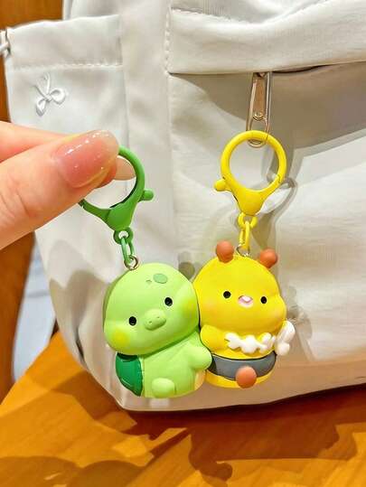 Cute Pun "Turtle-Bestie" (Turtle-Bee) Magnetic Keychain, Adorable Turtle & Bee Pendant, Suitable For Bags Or Car Keys, Holiday, Daily, Gift
