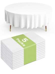 10 Paquetes de Manteles de Plástico Blanco, Manteles Redondos Desechables de Gran Capacidad (84 Pulgadas), Manteles Rectangulares (54 X 108 Pulgadas), Manteles Blancos Premium para Fiestas - Multicolor - Ver 20