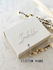 Personalized Gift Box With Lid, Custom Name Gift Box, Personalized Custom Text Wedding Gift Box, Personalized Magnetic Folding Storage Box, Bridesmaid Gift Box, Groomsman/Bridesmaid Box/Bridesmaid Invitation Box/Bridesmaid Long Box/Wedding - Multicolor - View 9