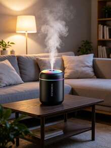 1pc Portable USB Car Air Humidifier, RGB 7-Color Gradient Ambient Light, Quiet Cold Mist Aromatherapy Diffuser, Mini Desktop Humidifier, Suitable For Car, Bedroom, Office, Travel - one-size - View 5