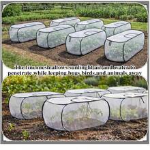 1 Pacote Capa de Proteção de Plantas de Jardim Branca, com 8 Estacas de Solo, Capa de Jardim de PE Mais Grossa, Acelerador de Plantas, Capa de Proteção de Estufa, com Zíper para Plantio em Canteiros Elevados, Frutas e Vegetais (39 X 18 X 16 Polegadas) - conjunto de uma peça - Visão 5