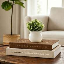 2D Flat Acrylic Faux Linen Book Decor, Suitable For Bookshelf, Coffee Table, Home Decoration, Display Shelf Ornament, Decorative Aesthetic Function, Minimalist Neutral Style Design, Fits Various Home Aesthetic Styles - 222 - View 3