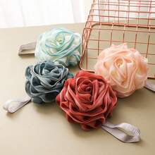 1pc Gradient Rose Shaped Bath Ball, Fragrance-Free Exfoliating Body Scrub Brush For Smooth Skin - View 2