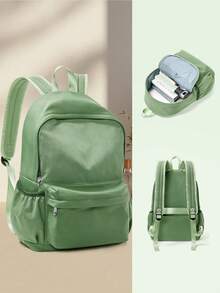 Casual Laptop Backpack, Suitable For 14-Inch Laptop, Large Capacity College Backpack, Designed For High School And Middle School Students, Equipped With Adjustable Shoulder Straps, School Bag/School Backpack, Multi-Layer Design Backpack With Casual And Travel Functions, Unisex Travel Backpack, Lightweight Casual Daypack, Basic School Bag, Suitable For Middle And High School Students - Multicolor - View 8