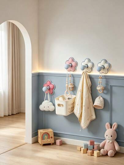 1pc Cute Colorful Round Head Hook, Used For Storing And Organizing Baby Supplies, Suitable For Decorating Baby Room And Baby Essentials