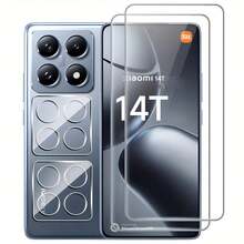 4 قطع واقي شاشة زجاجي مقسى ل- 17T/17 TPro/15 T/15 T Pro/14T/14 TPRO متوافق مع Xiaomi 17/17pro/17 Ultra/ 17 ProMax/ 15 هاتف، واقي عدسة كاميرا 3D عالي الدقة، مضاد للسقوط، مضاد للخدش، مناسب ل- 15 T واقي شاشة كاميرا حرير أسود، واقي شاشة - شفاف - مشاهدة 10