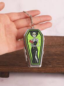 Cabin puff 1pc Coffin-Shaped Mini Ashtray With Flip Lid, Gothic Style, Portable For Outdoor, Car And Other Scenes. A Portable Gift. - One Size Fits All - View 10