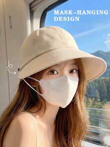 Women's UPF50+ Sun Protection Hat, Wide Brim, Slimming, Equestrian Style Bucket Hat, Suitable For Wearing Masks, Adjustable, Perfect For Summer Outdoor Travel - Multicolor - View 10