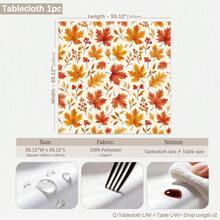 1pc Minimalist Autumn Maple Leaf & Berry Pattern Tablecloth, Stain-Resistant Dining Table Decor Cloth, Suitable For Kitchen, Dining Table, Coffee Table, TV Stand, Entryway, Party Holiday Decoration, Home Decor, Autumn Gathering - Multicolor - View 12