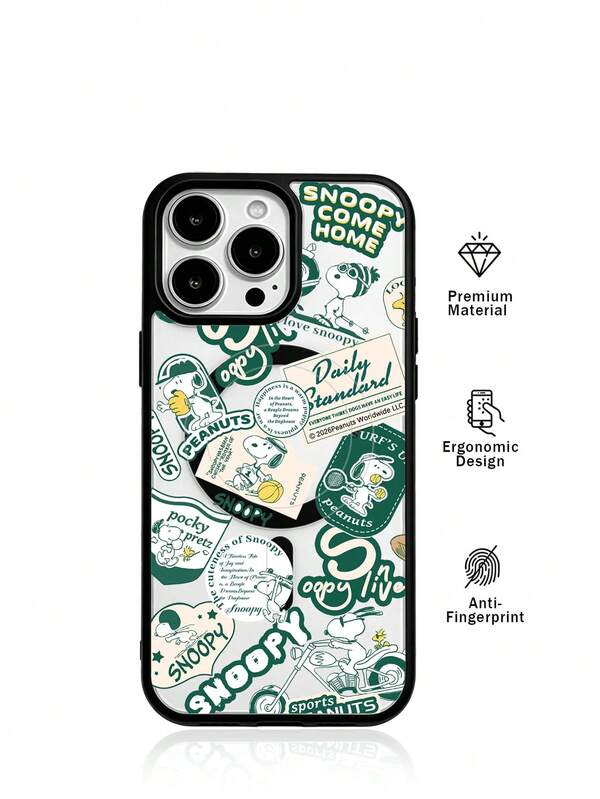Miniso Casing Ponsel Snoopy dengan Pengisian Daya Nirkabel, Kompatibel dengan iPhone 18 18pro 18promax 17 Pro Max/17 Pro/Air/16 Pro Max/15 Plus/14/13/IP 17/15Pro/12 Pro/11/16 Plus, XR, Model Apple dan Android, Galaxy S22, S23plus, Galaxy S23ultra S24plus, Galaxy S25, Galaxy S25ultra, Galaxy S26, S26ultra. Casing Pelindung Anti Jatuh dan Gores, Casing Ponsel Bermerek untuk Keluarga dan Teman sebagai Hadiah Liburan.
