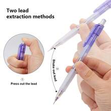 6PCS/SET Shake Mechanical Pencil Set, Random Color Pencils , 0.5mm, 0.7mm Or Mixed Size Stationery Set For Students, School, Office, Homework, Notes And Sketching - Multiple Styles - View 5