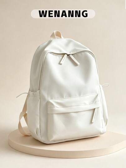 1pc Back To School Fashion Classic Solid Color Backpack With Laptop Compartment, Adjustable Shoulder Straps And Spacious Multi-Pocket Campus Daypack, Lightweight Large Capacity Casual Travel Backpack, Multiple Colors Available, Perfect For Girls/Young People/College Students/Graduates, Suitable For Daily Use, Outings, Travel, School And Back To School