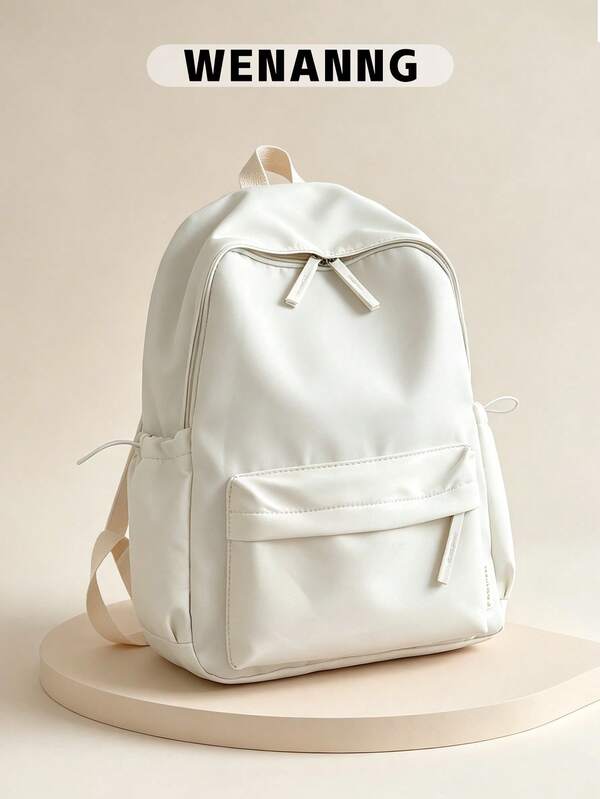 1pc Back To School Fashion Classic Solid Color Backpack With Laptop Compartment, Adjustable Shoulder Straps And Spacious Multi-Pocket Campus Daypack, Lightweight Large Capacity Casual Travel Backpack, Multiple Colors Available, Perfect For Girls/Young People/College Students/Graduates, Suitable For Daily Use, Outings, Travel, School And Back To School